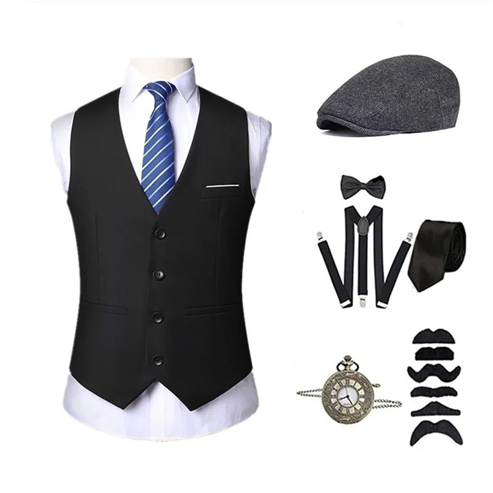 AwwwCos Mens 1920s Retro Costu - Men'S Accessories In The 1920S 评论和价格