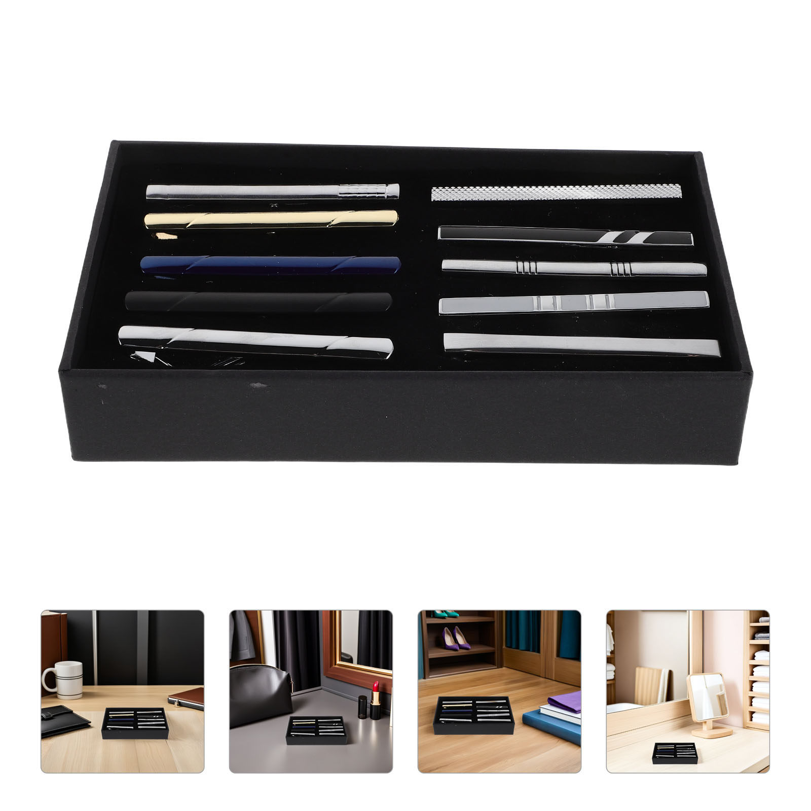 10Pcs Necktie Clip Set Elegant - Neck Tie Set Box 评论和价格